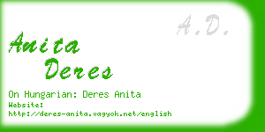 anita deres business card